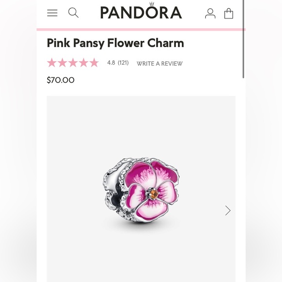 Pandora Necklace with 3 charms. Wore only a few times. Looks brand new. - Picture 5 of 7